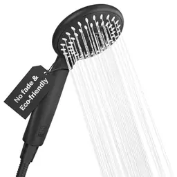 H&S Duschkopf mit 5 Sprühmodi - Wassersparende Handbrause - Schwarz