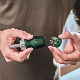 Bosch Stubby Ratschenschraubendreher, 6-teilig, ergonomisch, mit Bithalter