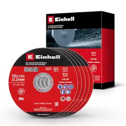 Einhell 5-tlg. Dünntrennscheiben-Set für Metall, Ø 125 mm, langlebig und präzise Schnitte für Winkelschleifer