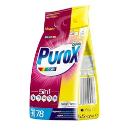 PUROX COLOR Waschpulver für farbige Textilien, 78 Waschladungen, 5,5 kg