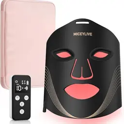 MICEYLIVE LED Gesichtsmaske mit 3 Modi und Fernbedienung, 400 LEDs, tragbare Reisetasche für Zuhause & Reisen