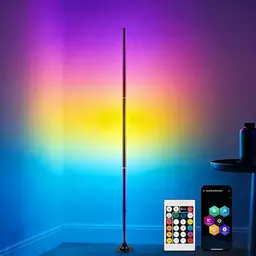 Aourow LED Stehlampe RGB Dimmbar - 120cm mit Fernbedienung & App, 16 Millionen Farben für Wohnzimmer, Gaming, Schlafzimmer