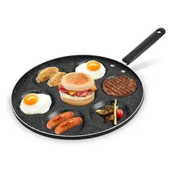 Cocoarm Pfannkuchenpfanne für 7 Pancakes mit hitzebeständigem Griff, antihaftbeschichtet