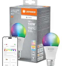 LEDVANCE SMART+ MATTER LED-Lampe E27, 14W, 1521lm, weiß, App- und Sprachsteuerung, bis zu 20.000 Std. Lebensdauer