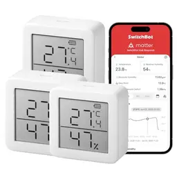 SwitchBot Thermometer Hygrometer Innen, Digitales Bluetooth Hygrometer (3er-Pack)