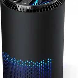 QEXREED Luftreiniger für Allergiker mit HEPA-Filter, Timer und Aroma-Diffusor (Schwarz)