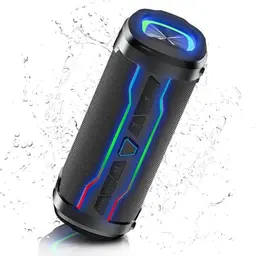 Tragbarer Bluetooth Lautsprecher 20W mit RGB Lichtern - Wasserdicht, 360° Stereo Sound, Für Outdoor, Party und Reisen