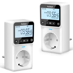 Digitale Zeitschaltuhr mit LCD-Display – 2er Pack, konfigurierte Programme für Innen, 3680W