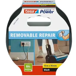 tesa extra Power Eco Repair Gewebeband, Schwarz, 10 m x 38 mm