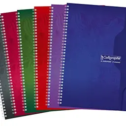 Clairefontaine Notizbuch Set, A4, kariert, 70 g/m², 5 Stück, zufällige Farben