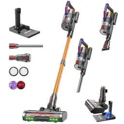 KIPMAX kabelloser Akku Staubsauger, 70 Min. Laufzeit, 550W, 1,5L, Display, Anti-Tangle-Bürste, Duftfunktion für Teppiche, Tierhaar & Hartböden