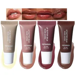 Mehrfarbiger Lipgloss und Lippenpflege-Set (4 Stück) mit feuchtigkeitsspendenden, getönten und pflegenden Inhaltsstoffen