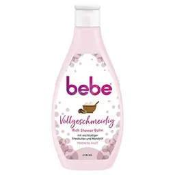 Bebe Rich Shower Balm mit Sheabutter und Mandelöl für trockene Haut, 6 x 250 ml