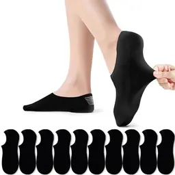 PAUNEW Sneaker Socken 10 Paar Schwarz 47-50 No Show