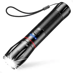 Blukar LED Taschenlampe, 2000 Lumen, Aufladbar, 5 Lichtmodi, IPX6 wasserdicht, ideal für Camping und Outdoor