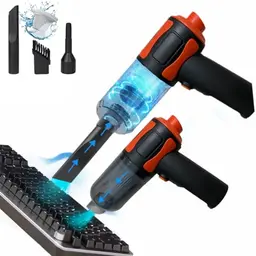 Hqynss Handstaubsauger 3-in-1 mit 7000Pa, tragbar für Auto und Zuhause, waschbarer Filter, USB Aufladung