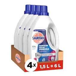Sagrotan Wäsche-Hygienespüler Duftedition – 4 x 1,5 l Desinfektionsspüler für frische Wäsche