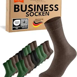 Herren Socken 10 Paar 43-46 – Atmungsaktive Baumwolle in Grün und Braun