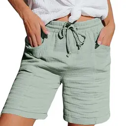 Leichte Damen-Sommerhose Shorts in Beige - Umstandsmode, Hosenrock & Sporthose