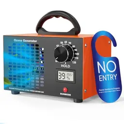 Ozongenerator 120000 mg/h, 2-in-1 Luftreiniger mit Timer, Temperatur- und Feuchtigkeitsanzeige, für Auto, Wohnung, Hotel, Küche und Tiergerüche