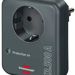 Brennenstuhl Steckdosenadapter mit Überspannungsschutz - Blitzschutz für Elektrogeräte (anthrazit)