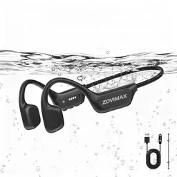 ZOVIMAX Militär-Knochenschall Kopfhörer Bluetooth, wasserdicht, 12h Laufzeit, MP3-Player 32G, Open Ear Sportkopfhörer für Schwimmen, Laufen & Radfahren