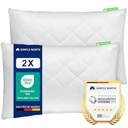 Gentle North Kopfkissen 2er Set (30x50 cm) - Waschbare Zierkissen für Bett und Sofa - Weiß