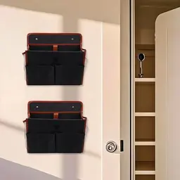 WODHMIEY 2er Set Hängender Türorganizer Faltbare Aufbewahrungstasche Schuhorganizer Schwarz
