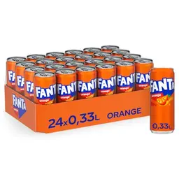 Fanta Orange - Erfrischende Limonade mit klassischem Orangengeschmack - 24 Dosen à 330 ml