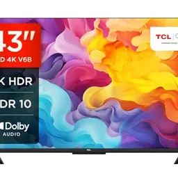TCL 43V6B 43 Zoll 4K Ultra HD Smart TV mit Google TV und Dolby Audio