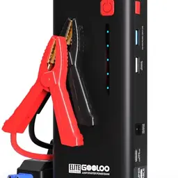 GOOLOO 3000A Starthilfe Powerbank mit LED und 3 USB Schnellladeanschlüssen für 12V Fahrzeuge
