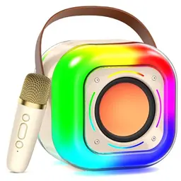 JYX Karaoke-Lautsprecher mit kabellosen Mikrofonen und LED-Leuchten für Partys zu Hause