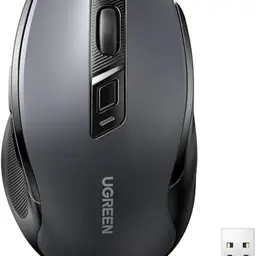 UGREEN Kabellose Maus, 4000 DPI, Ergonomisches Design, 18 Monate Akkulaufzeit, kompatibel mit Laptop und Computer (Schwarz)