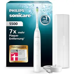Philips Sonicare 5500 elektrische Zahnbürste, Schallzahnbürste, Weiß, Modell HX7110/02