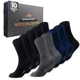 Niorasen 10 Paar Herren Socken, Atmungsaktive Business Socken, 6x Schwarz, 2x Grau, 2x Navyblau, Größe 47-50