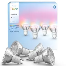 Philips Hue Essential Smart LED GU10 Strahler, Weiß und Farbig, dimmbar, 4er Pack