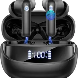 Kabellose Bluetooth 5.4 Kopfhörer, 50 Std. Laufzeit, Noise Cancelling, IP7 wasserdicht, In Ear, LED Anzeige