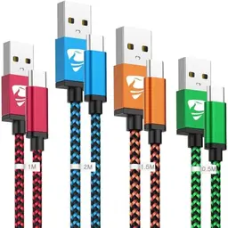 USB C Kabel Set (4 Stück: 0.5M, 1M, 1.5M, 2M) - Schnellladekabel für Samsung Galaxy S20, S22, S23 & iPhone 15/16 Pro Max