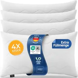 LILENO HOME Kopfkissen 40x80 (4er Set) – Waschbar, Oeko-Tex 100