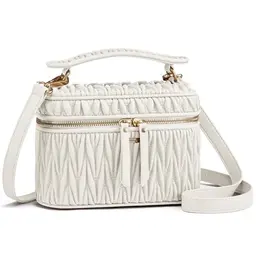 LOVEVOOK Umhängetasche Damen, Modische Crossbody Bag mit Abnehmbarem Schultergurt - Weiß