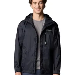Columbia Herren Pouring Adventure Jacket - Wasserdichte Regenjacke, Schwarz, Größe M