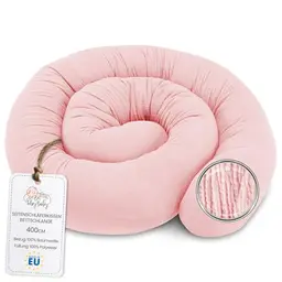 Totsy Baby Seitenschläferkissen 400 cm - Oeko-Tex Musselin in Puderrosa
