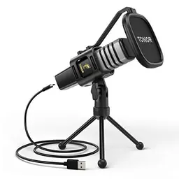 TONOR USB Kondensator Mikrofon mit Popfilter für Konferenz, Streaming, Podcasting und Gaming