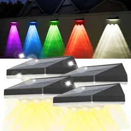 SUPPOU 4er Set Solarleuchten für Außen, Wasserdicht, Garten, Balkon, Terrasse, Rasen, Gehweg, Auffahrt