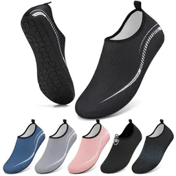 BARFULKER Badeschuhe Unisex Schnell Trocknend Rutschfest für Strand und Pool (Linien Schwarz, 40 EU)