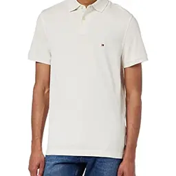 Tommy Hilfiger Herren Poloshirt, Kurzarm, Regular Fit, Beige, Größe L