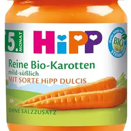HiPP Bio-Karotten (6 x 125g) - Ideal für Beikoststart, mild-süßlich, ohne Salzzusatz