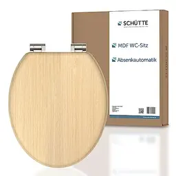 SCHÜTTE WC-Sitz NATRUAL mit Absenkautomatik aus Holz | Toilettensitz mit Klodeckel | Holzmotiv