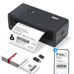 prt Bluetooth Etikettendrucker N43BT für Versandetiketten - kompatibel mit iOS, Android, Windows und Mac (Schwarz)