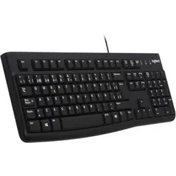 Logitech K120 Business Tastatur, kabelgebunden, USB, leises Tippen, spritzwassergeschützt, spanisches QWERTY-Layout - Schwarz